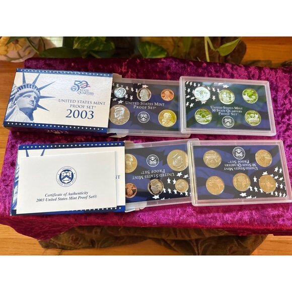 2 Bundle 2003 US Mint 10 Coin Proof Set  COA - Picture 3 of 3